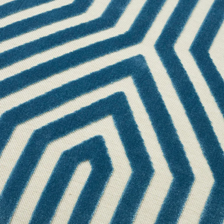 Schumacher Vanderbilt Velvet Pillow in Marine