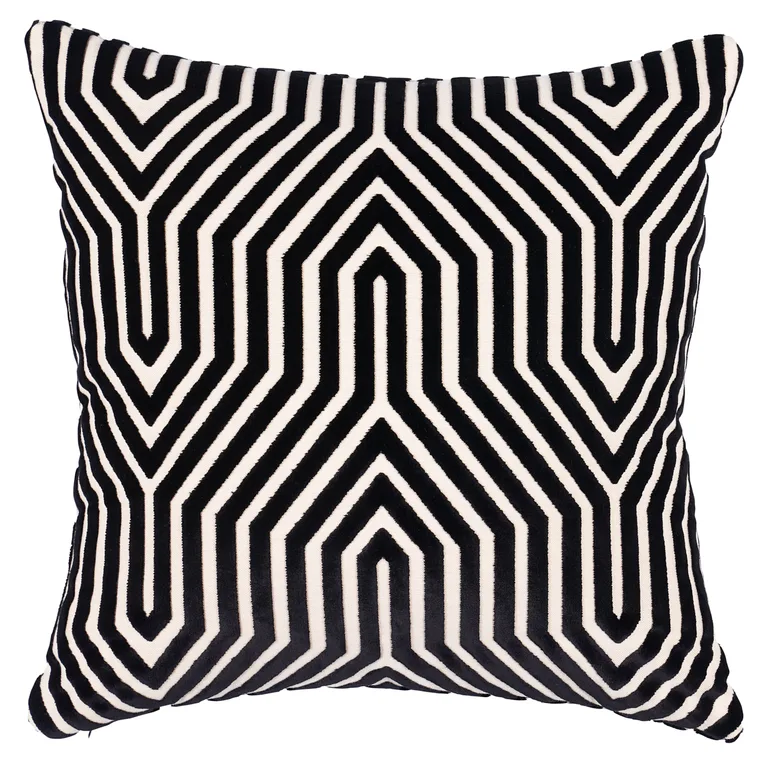 Schumacher Vanderbilt Velvet Pillow in Noir