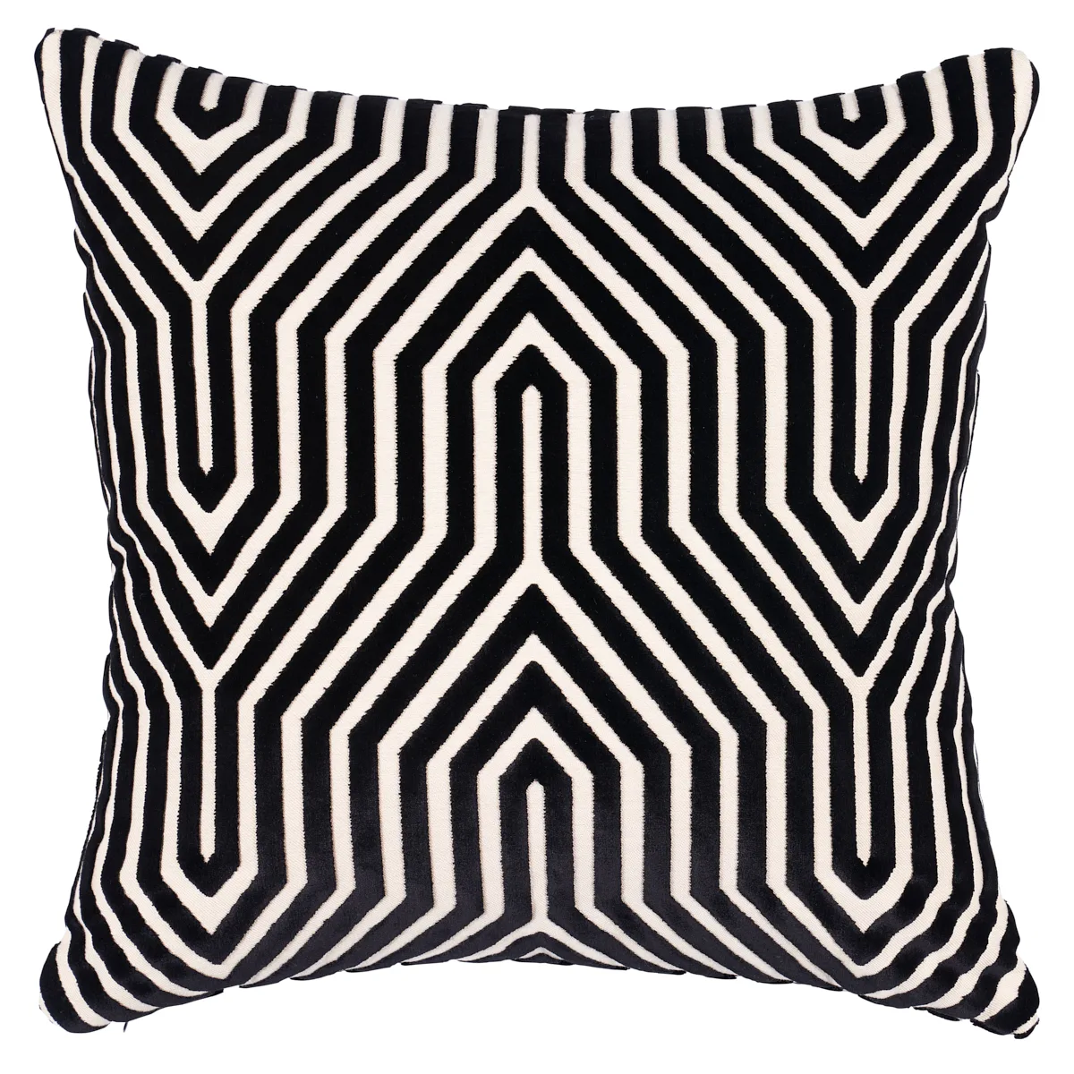 Schumacher Vanderbilt Velvet Pillow in Noir