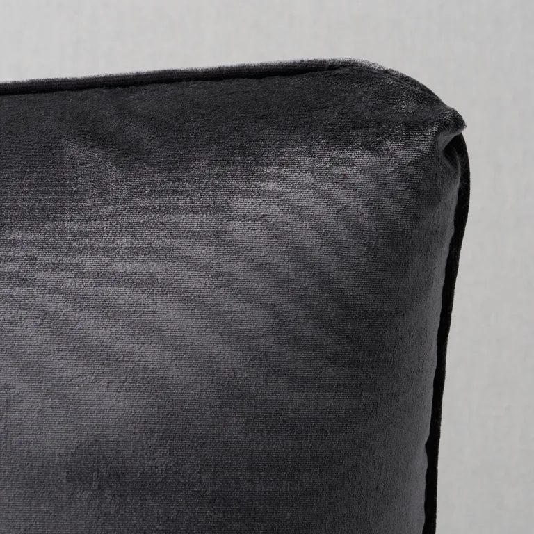Schumacher Venetian Silk Velvet Pillow in Graphite