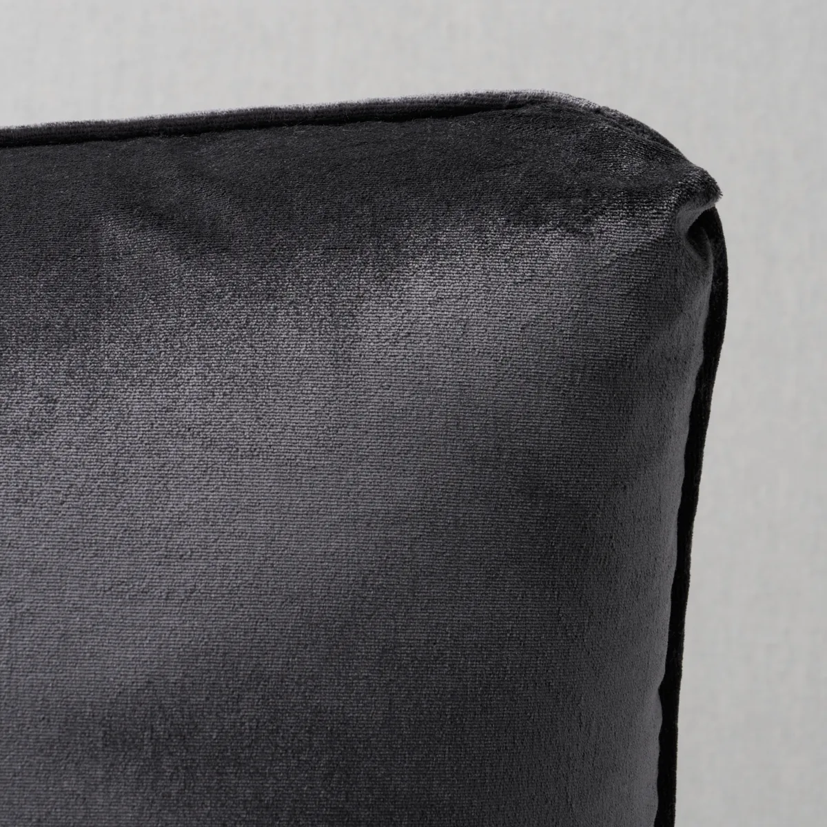 Schumacher Venetian Silk Velvet Pillow in Graphite