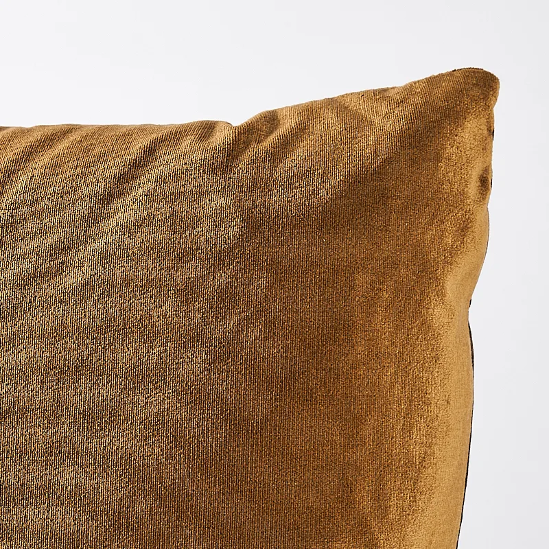 Schumacher Venetian Silk Velvet Pillow in Mink