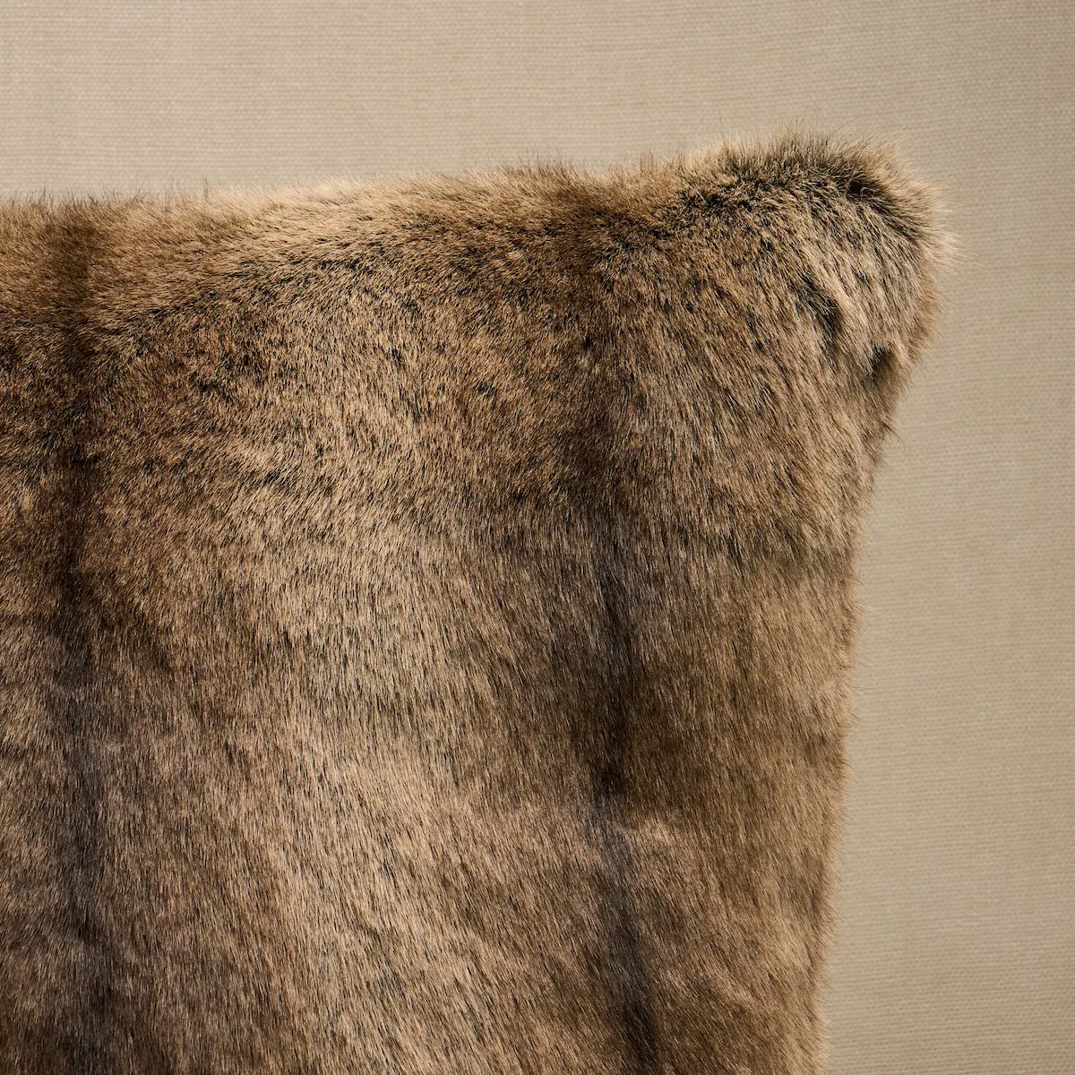 Schumacher Verbier Faux Fur Pillow in Chocolate