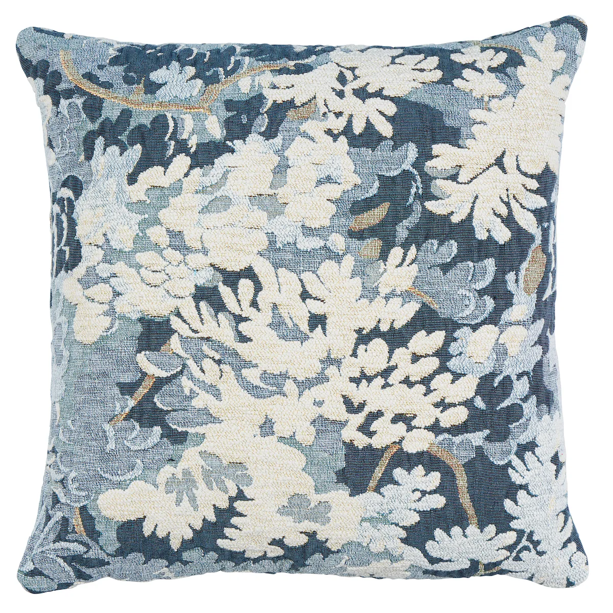 Schumacher Verdure Tapestry Pillow in Blue
