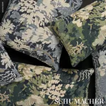 Verdure Tapestry Pillow - Blue Schumacher Verdure Tapestry Pillow in Blue
