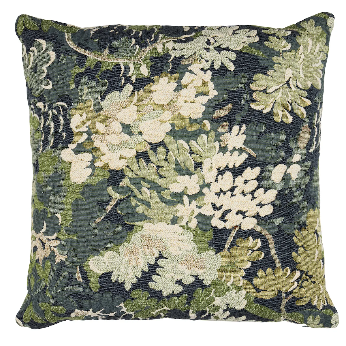 Schumacher Verdure Tapestry Pillow in Peacock