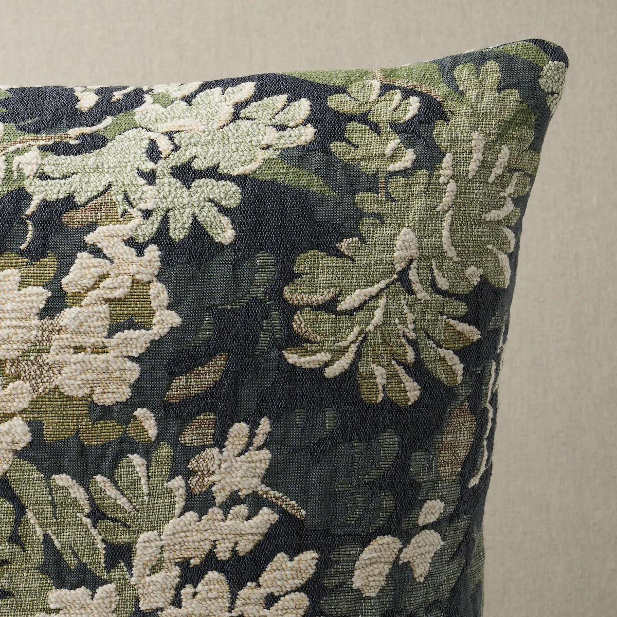 Schumacher Verdure Tapestry Pillow in Peacock
