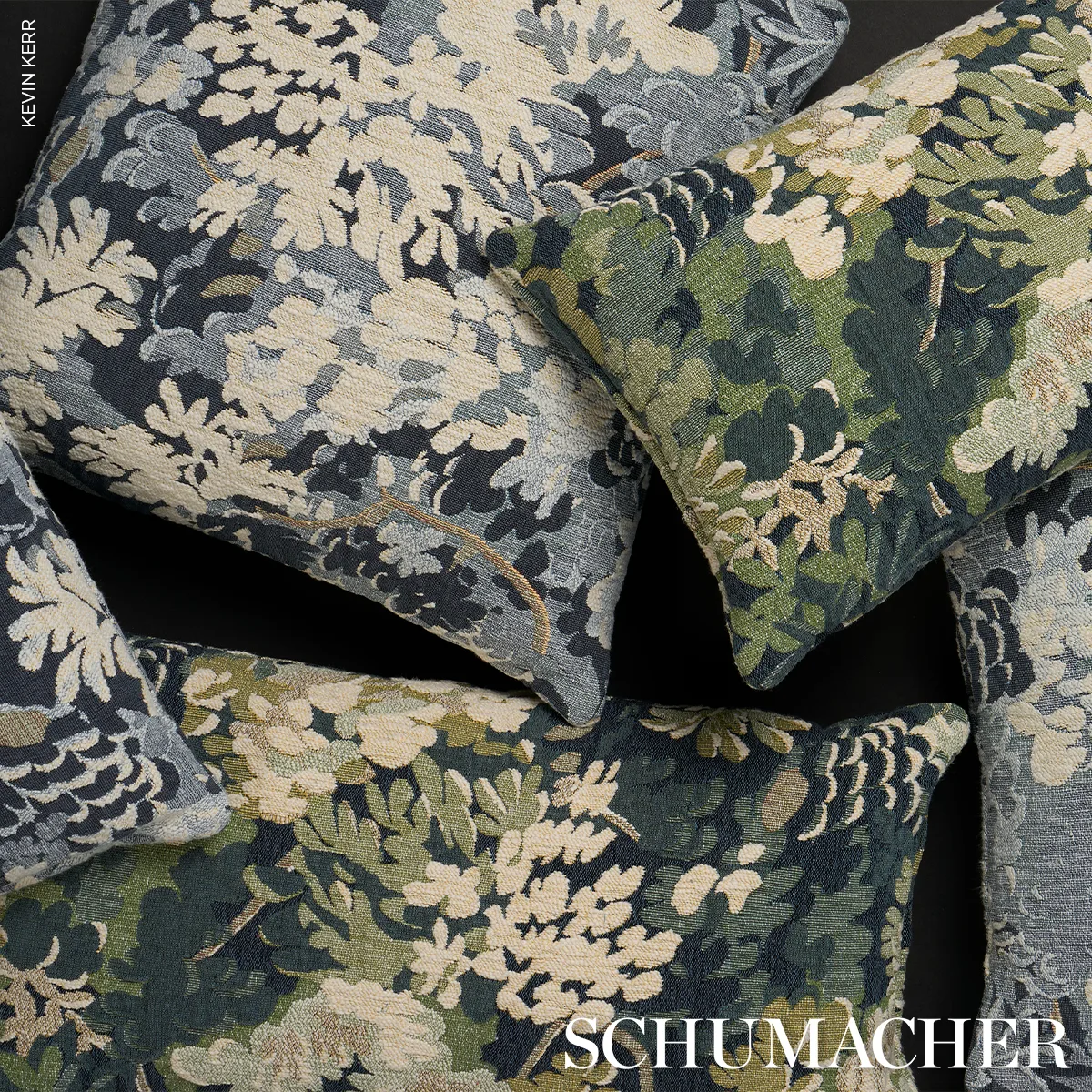 Verdure Tapestry Pillow - Peacock Schumacher Verdure Tapestry Pillow in Peacock