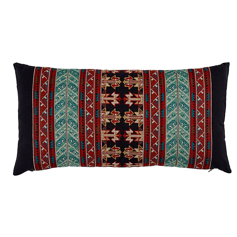 Schumacher Vinka Embroidery Pillow in Red & Black (SO7962118)