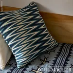 SO8703006 | Wedge Weave Pillow - Blue Schumacher Wedge Weave Pillow in Blue (SO8703006)