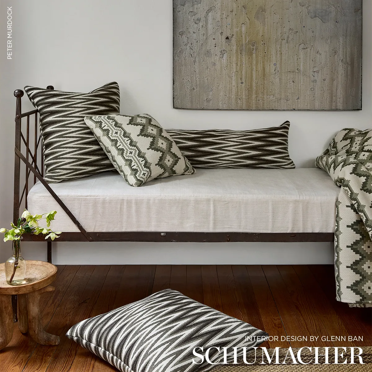SO8703106 | Wedge Weave Pillow - Green Schumacher Wedge Weave Pillow in Green (SO8703106)