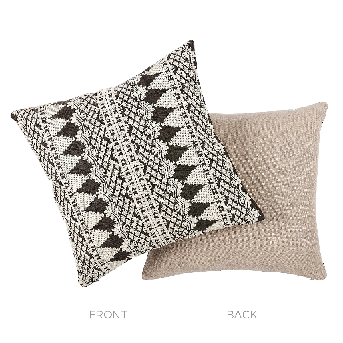 Schumacher Wentworth Embroidery Pillow in Carbon
