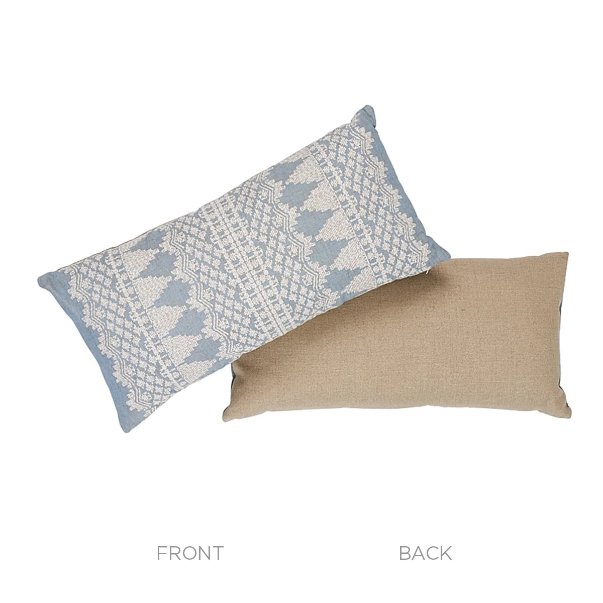 SO7547518 | Wentworth Embroidery Pillow - Chambray Schumacher Wentworth Embroidery Pillow in Chambray (SO7547518)