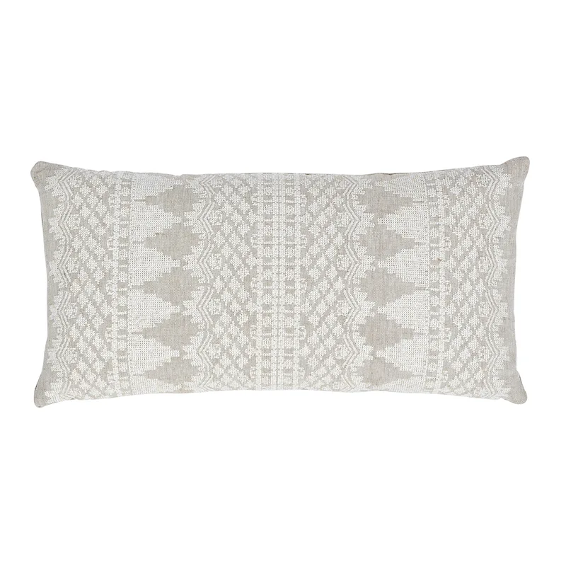 Schumacher Wentworth Embroidery Pillow in Natural (SO7547218)