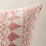 Schumacher Wentworth Embroidery Pillow in Rose