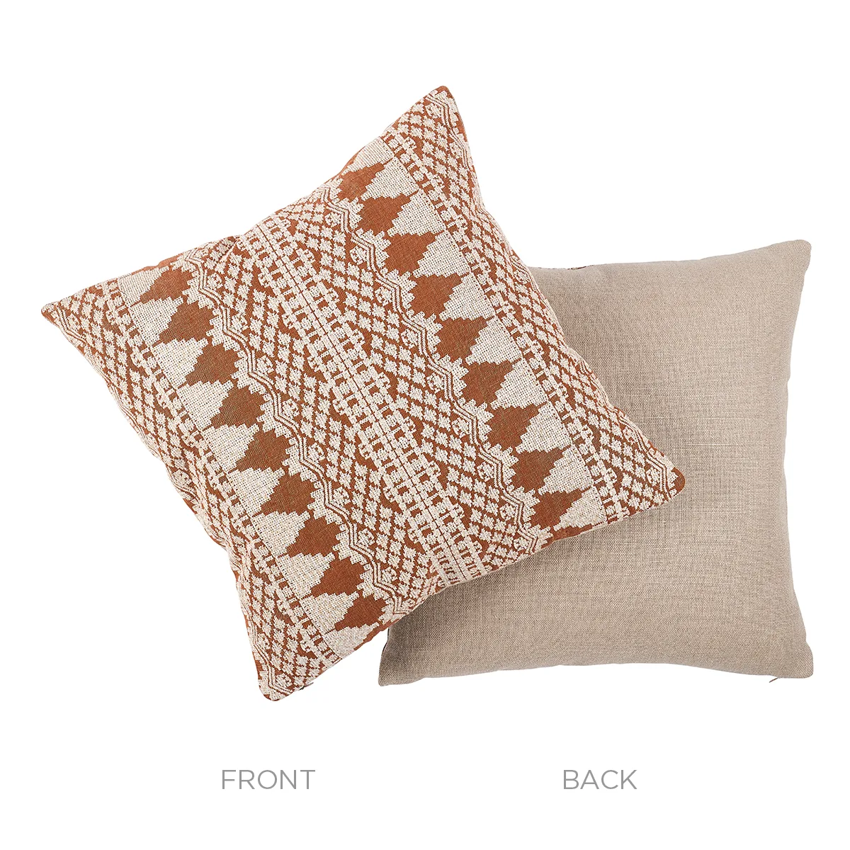 Wentworth Embroidery Pillow - Rust Schumacher Wentworth Embroidery Pillow in Rust