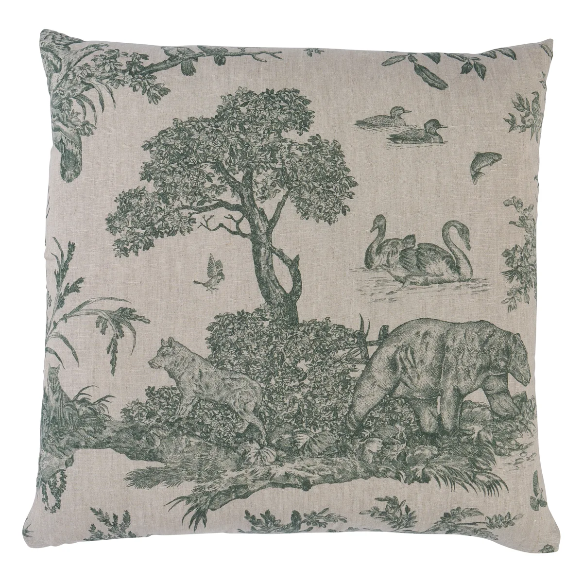 Schumacher Western Toile Pillow in Forest (SO18227206)