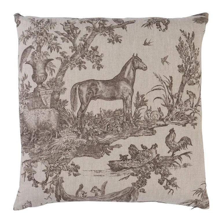 Schumacher Western Toile Pillow in Sepia (SO18227106)