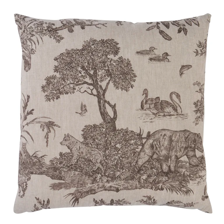 Schumacher Western Toile Pillow in Sepia (SO18227106)