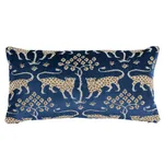 Woodland Leopard Velvet Pillow - Sapphire Schumacher Woodland Leopard Velvet Pillow in Sapphire