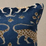 Woodland Leopard Velvet Pillow - Sapphire Schumacher Woodland Leopard Velvet Pillow in Sapphire