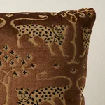 Woodland Leopard Velvet Pillow - Sepia Schumacher Woodland Leopard Velvet Pillow in Sepia