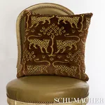 Woodland Leopard Velvet Pillow - Sepia Schumacher Woodland Leopard Velvet Pillow in Sepia