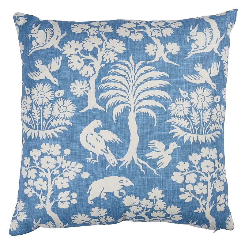 Schumacher Woodland Silhouette Pillow in Blue (SO17617605)
