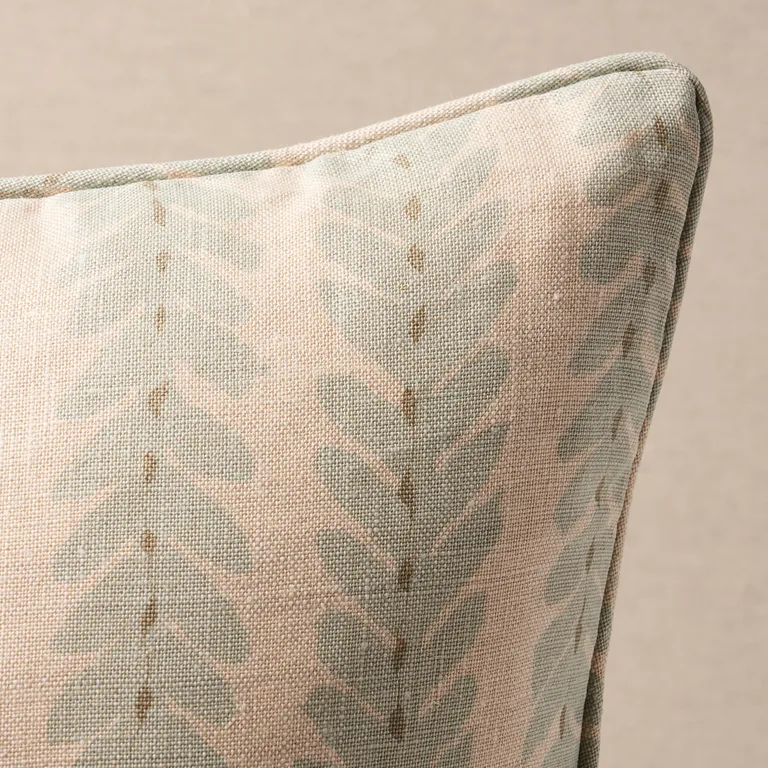 Schumacher Woodperry Pillow in Aqua