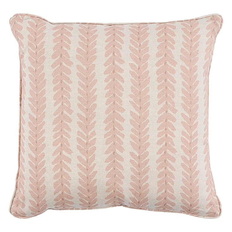 Schumacher Woodperry Pillow in Pink & Natural
