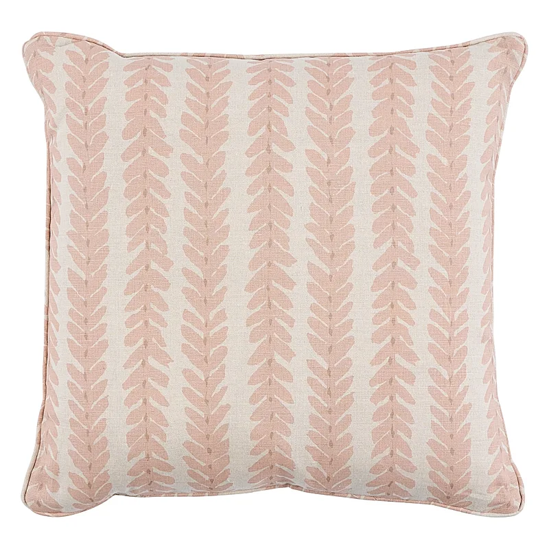 Schumacher Woodperry Pillow in Pink & Natural