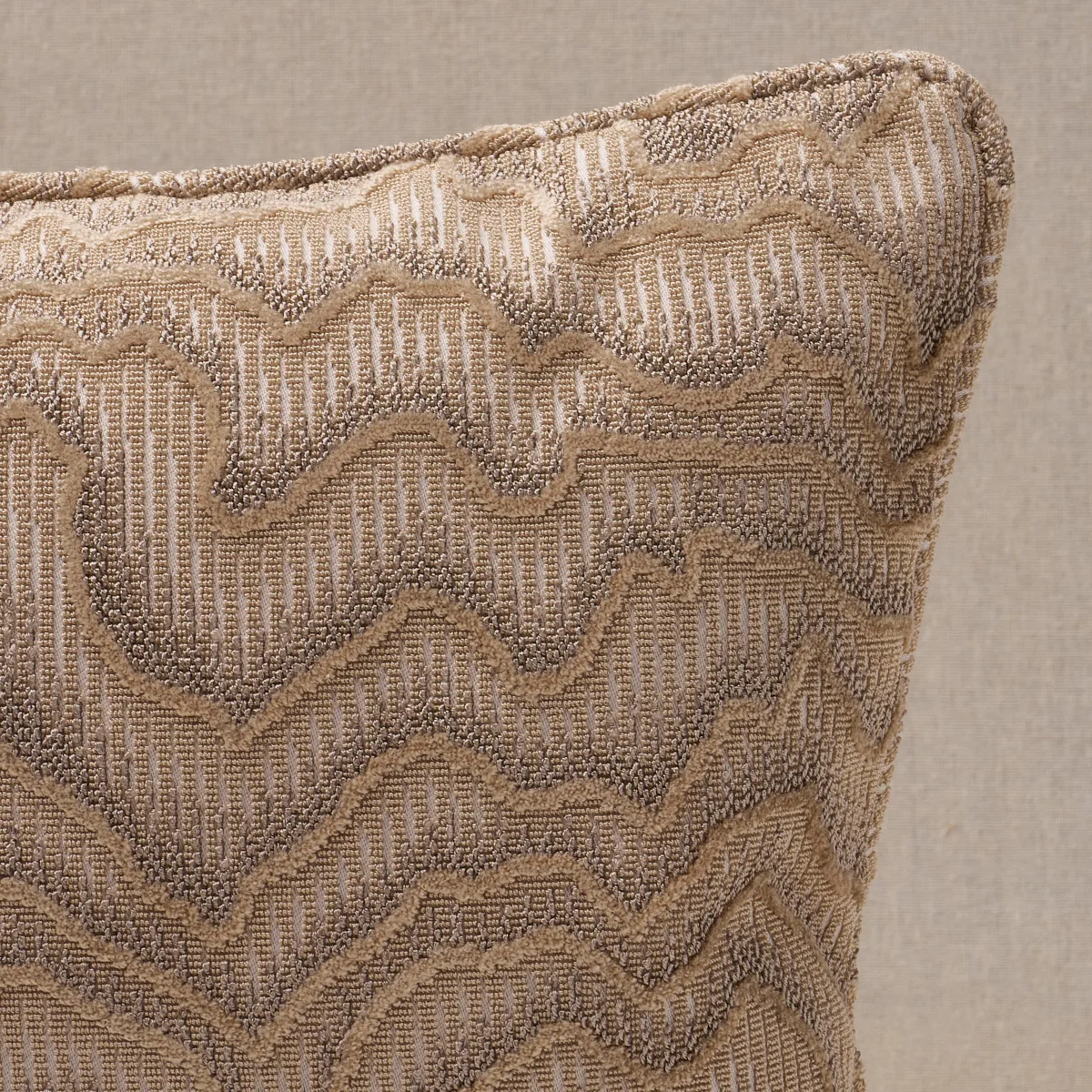 Schumacher Zambezi Velvet Pillow in Champagne (SO8302112)