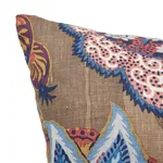 Schumacher Zanzibar Linen Print Pillow in Cerulean (SO17352004)