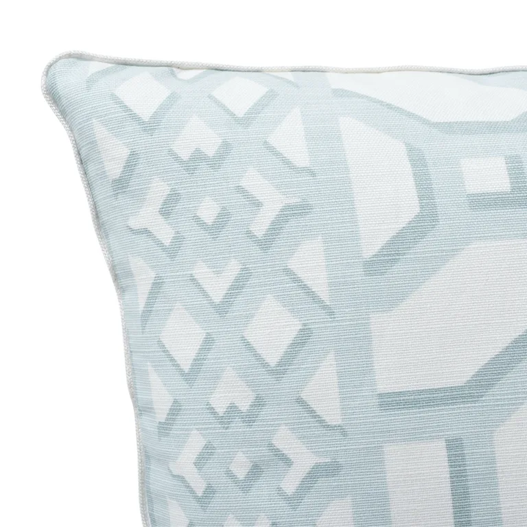 Schumacher Zanzibar Trellis Pillow in Winter Mint (SO17574604)