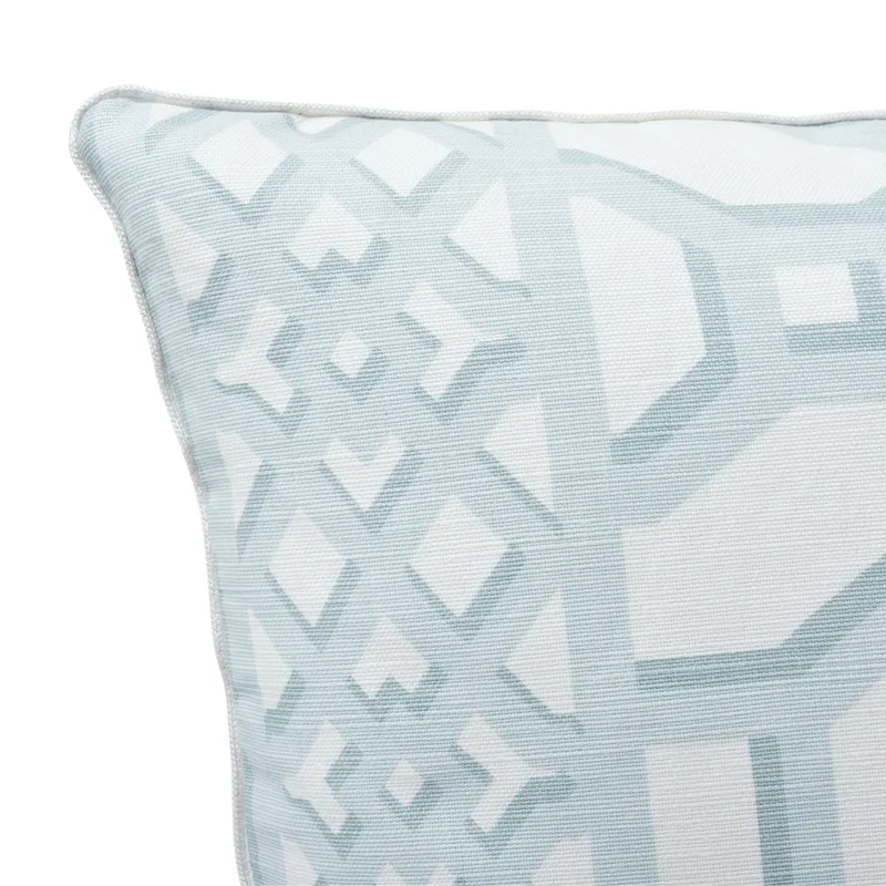 Schumacher Zanzibar Trellis Pillow in Winter Mint (SO17574604)