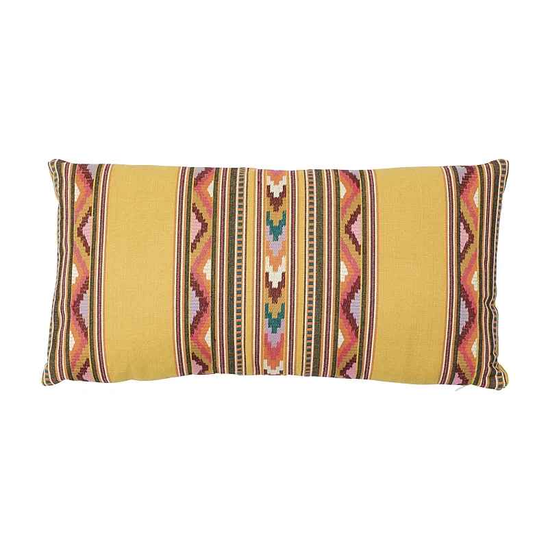 Schumacher Zarzuela Embroidery Pillow in Saffron (SO7839118)