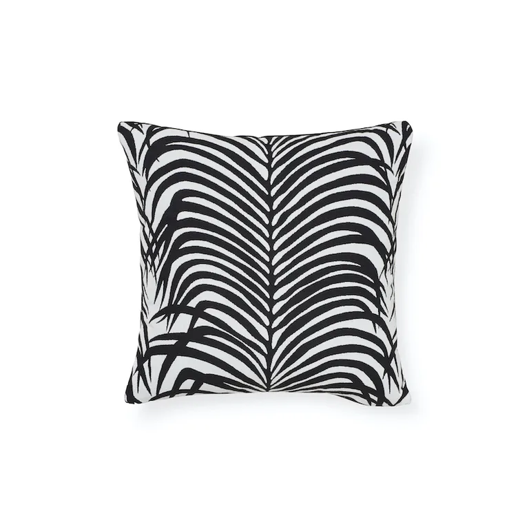 Schumacher Zebra Palm Indoor/Outdoor Pillow in Black (SO7317303)