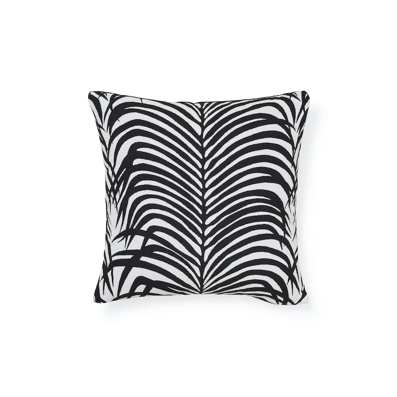 Schumacher Zebra Palm Indoor/Outdoor Pillow in Black (SO7317303)