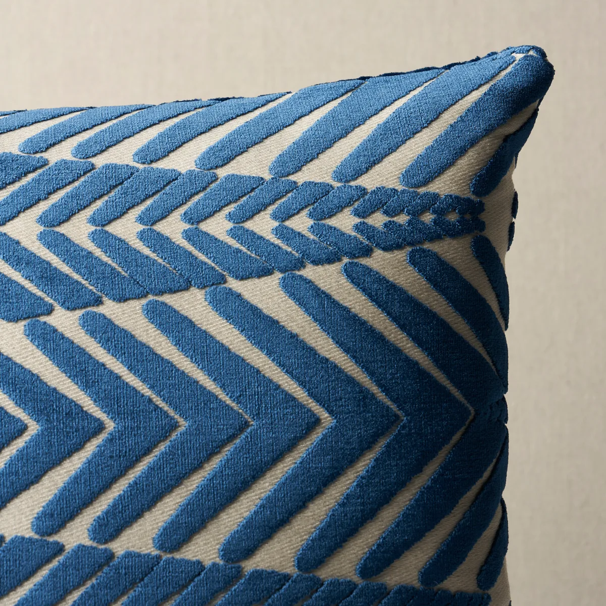 Schumacher Zebra Velvet Pillow in Silver Blue (SO8340005)