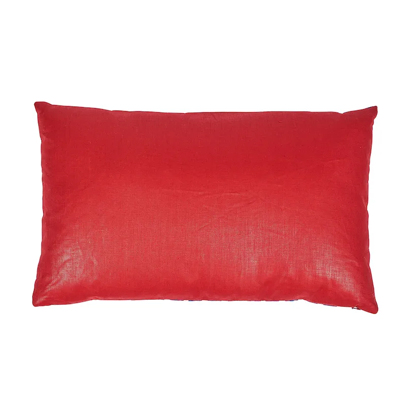 Schumacher Ziggurat Pillow in Blue & Red (SO17448714)