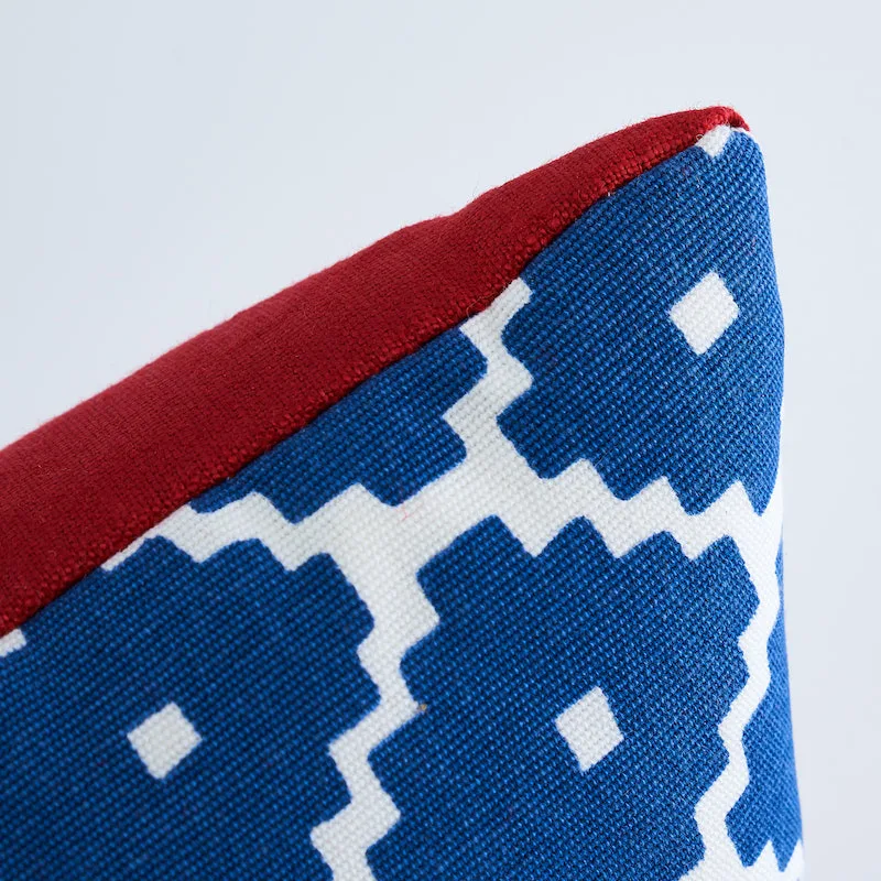 SO17448714 | Ziggurat Pillow - Blue & Red Schumacher Ziggurat Pillow in Blue & Red (SO17448714)