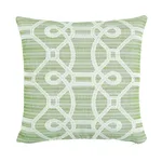 SO7193304 | Ziz Embroidery Pillow - Green & White Schumacher Ziz Embroidery Pillow in Green & White (SO7193304)