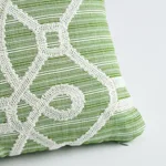 SO7193304 | Ziz Embroidery Pillow - Green & White Schumacher Ziz Embroidery Pillow in Green & White (SO7193304)