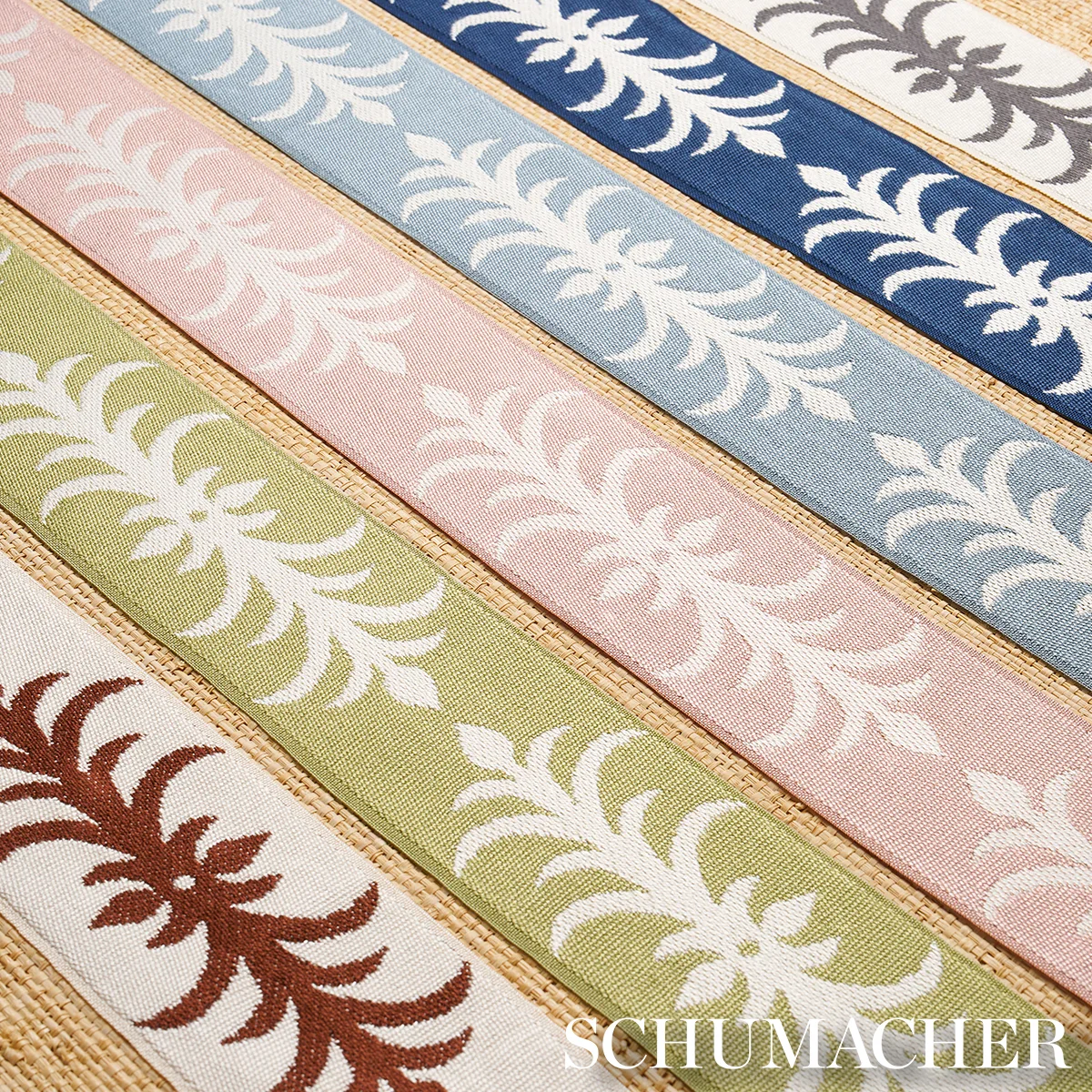 75444 | Acanthus Tape - Peony Schumacher Acanthus Tape trim in Peony (75444)