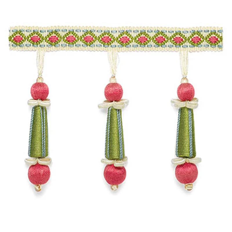 Schumacher Addington Molded Tassel Fringe trim in Bloom (63281)