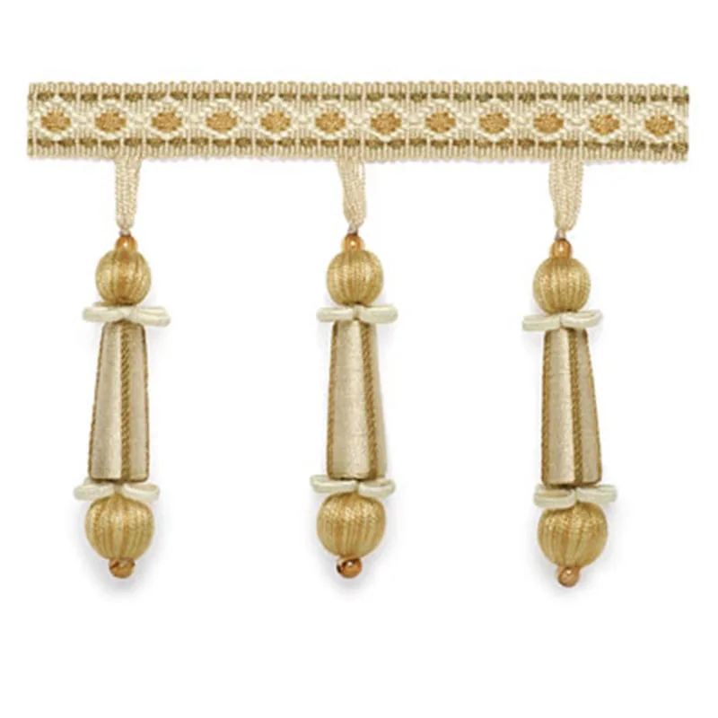 Schumacher Addington Molded Tassel Fringe trim in Champagne (63283)