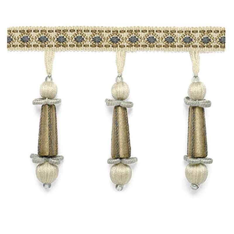 Schumacher Addington Molded Tassel Fringe trim in Moonstone (63284)