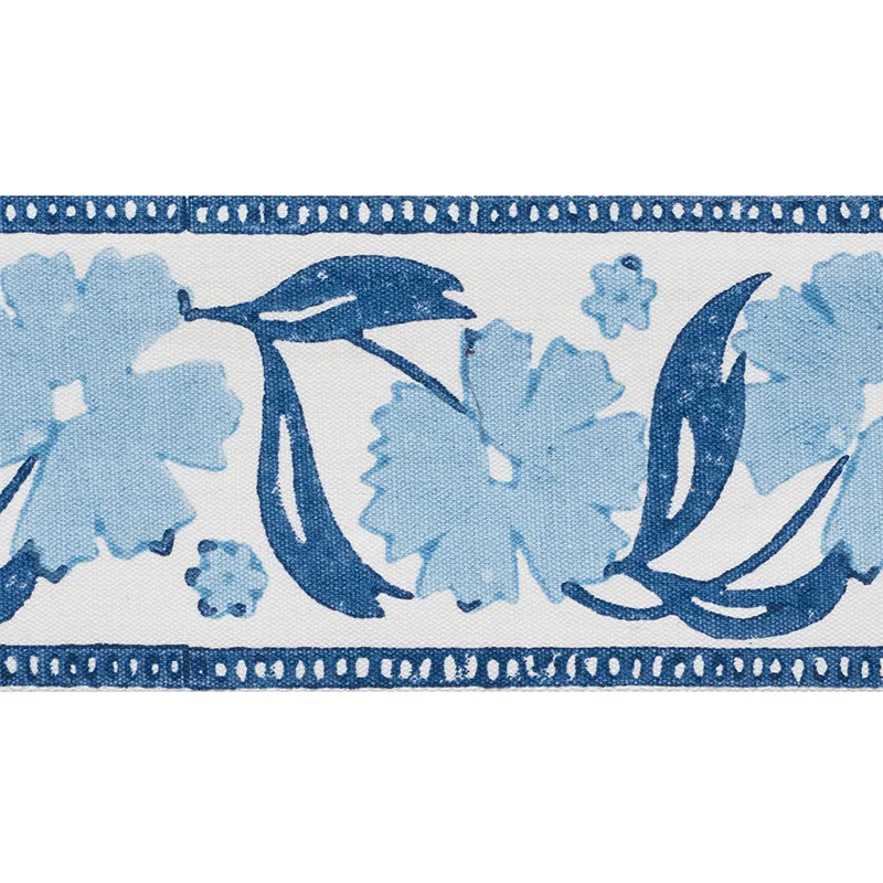 Schumacher Adra Hand Blocked Tape trim in Blues (74400)