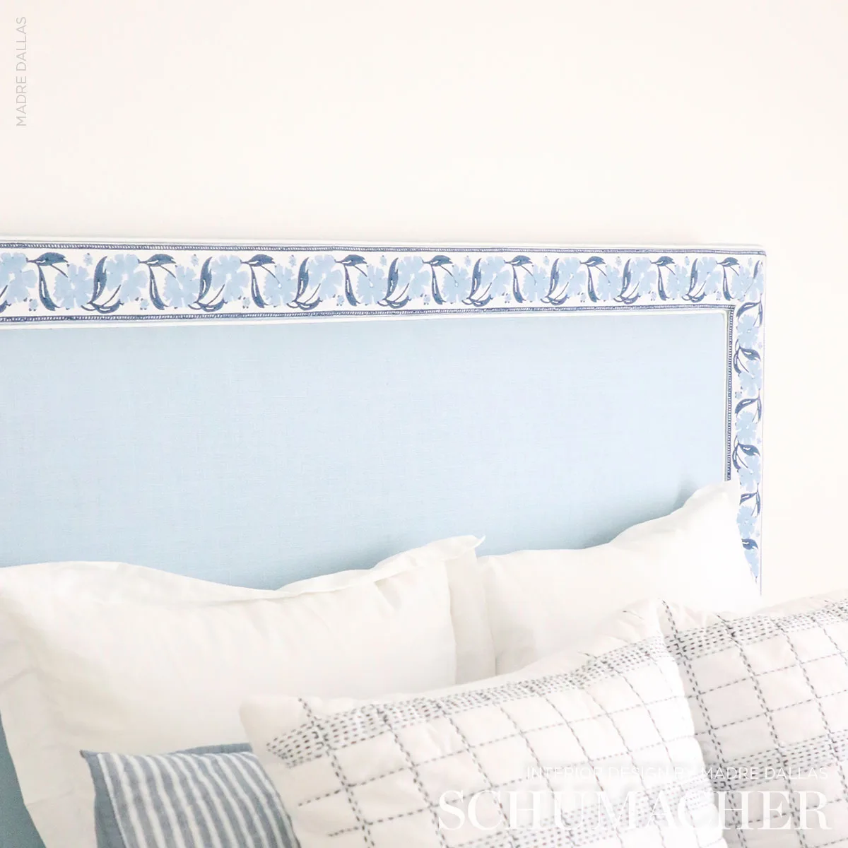Schumacher Adra Hand Blocked Tape trim in Blues (74400)