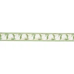 74405 | Adra Hand Blocked Tape - Ivory & Leaf Schumacher Adra Hand Blocked Tape trim in Ivory & Leaf (74405)